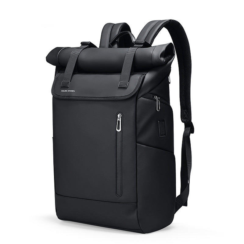 rolltop rucksack herren schwarz