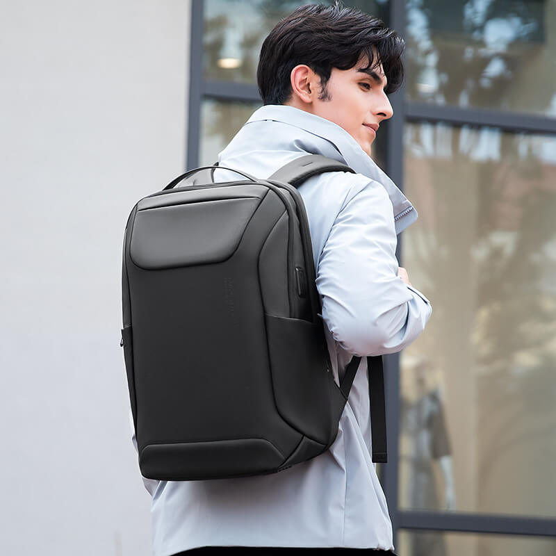 schwarzer Herren Rucksack Oxford wasserdicht für Arbeit und Reisen