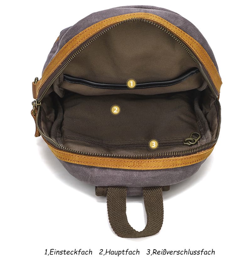 Männer Brusttasche gewachstes Canvas klein Brustbeutel Herren 4 Farben