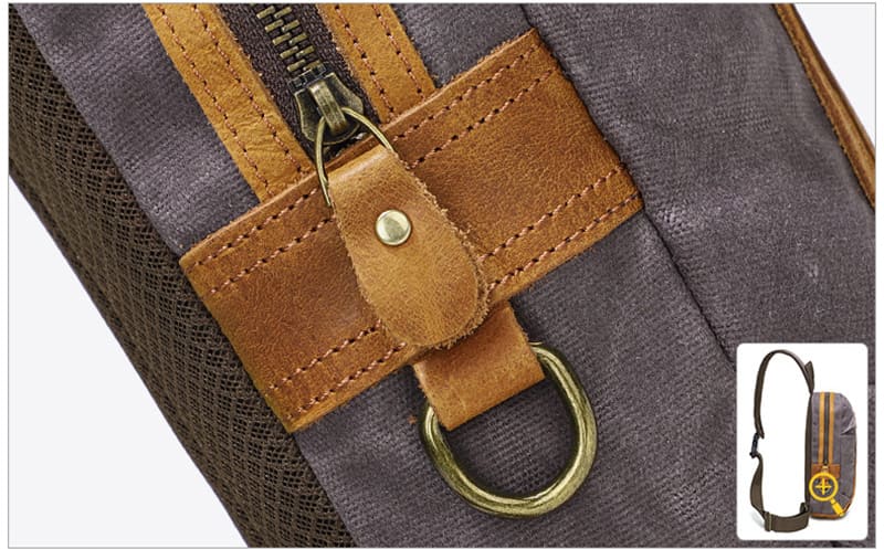 Männer Brusttasche gewachstes Canvas klein Brustbeutel Herren 4 Farben