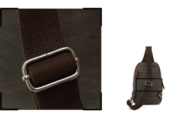 Männer Brusttasche gewachstes Canvas wasserdichter Rucksack Herren 1 gurt