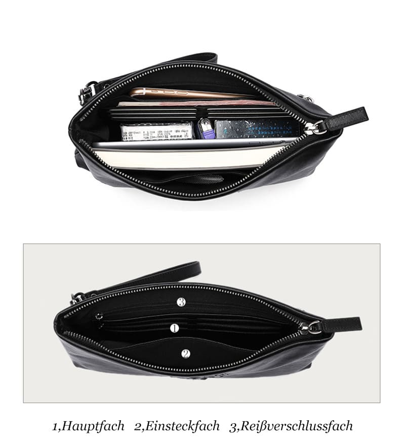 Männer Clutch Handgelenktasche Herren Leder Portemonnaie mit Kartenfächer Hirsch Motiv
