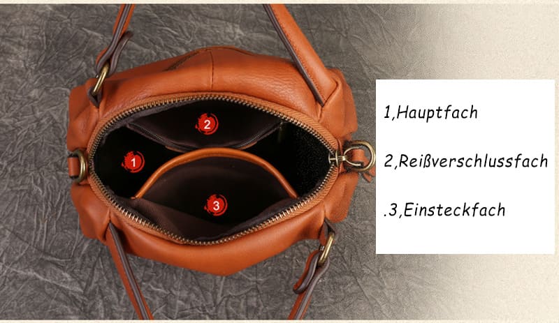 kleine Umhängetasche Damen echt Leder Handtasche mit breitem Gurt