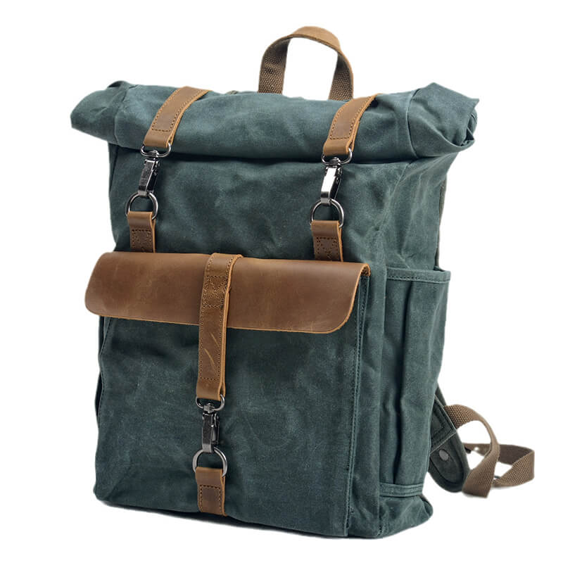 gewachstes Canvas Rucksack Herren Outdoor für Uniund Reisen