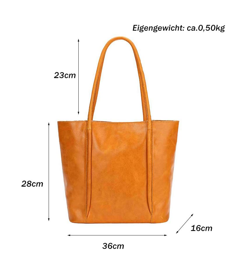 Damen Schultertasche Vintage Leder Tote bag Mittelgroß