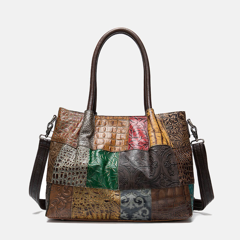 patchwork handtasche leder