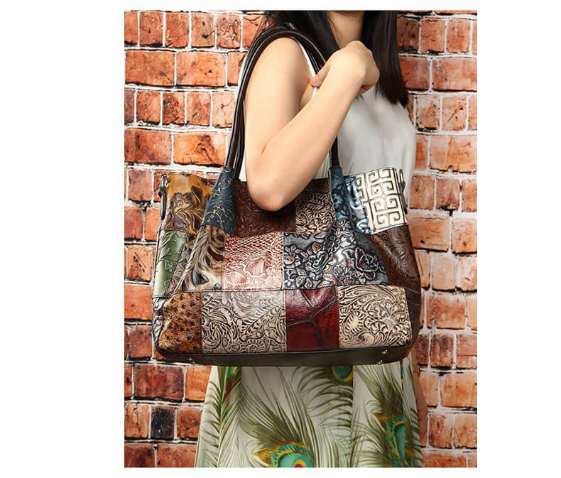 patchwork tasche leder