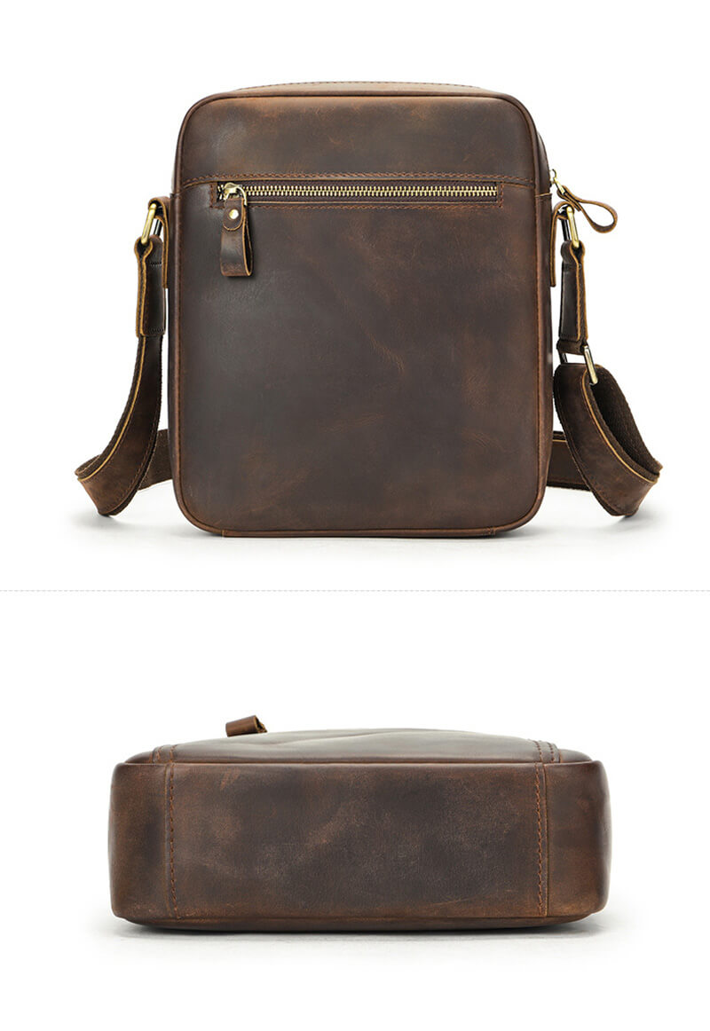 kleine Umhängetasche Leder Herren Vintage Hochformat für Alltag