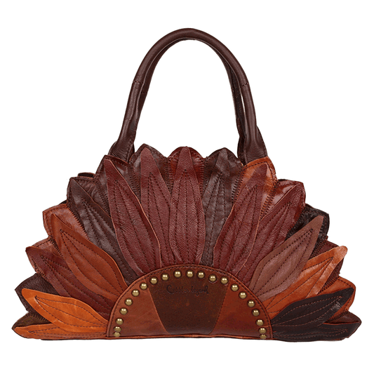 Vintage Schultertasche Damen Leder Blumenform Handtasche