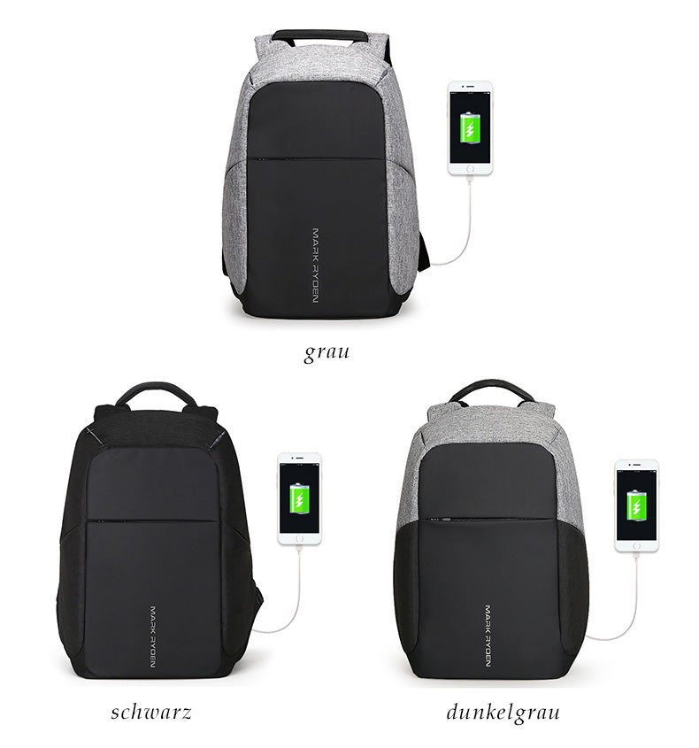 groß wasserdichter Rucksack Herren Businessrucksack mit USB Anschluss Oxford für Arbeit