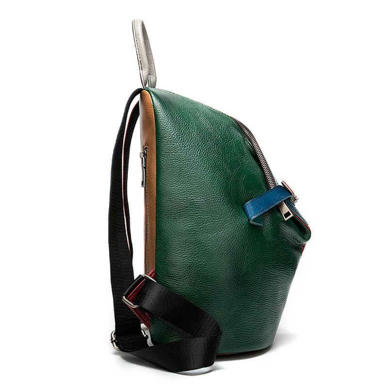 Patchwork Rucksack Leder bunt Damen Cityrucksack Frauen