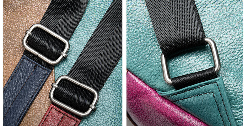 Patchwork Rucksack Leder bunt Damen Cityrucksack Frauen