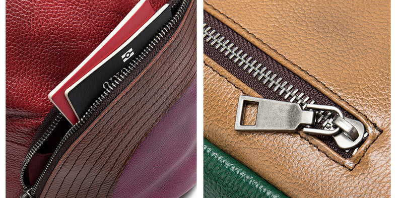 Patchwork Rucksack Leder bunt Damen Cityrucksack Frauen