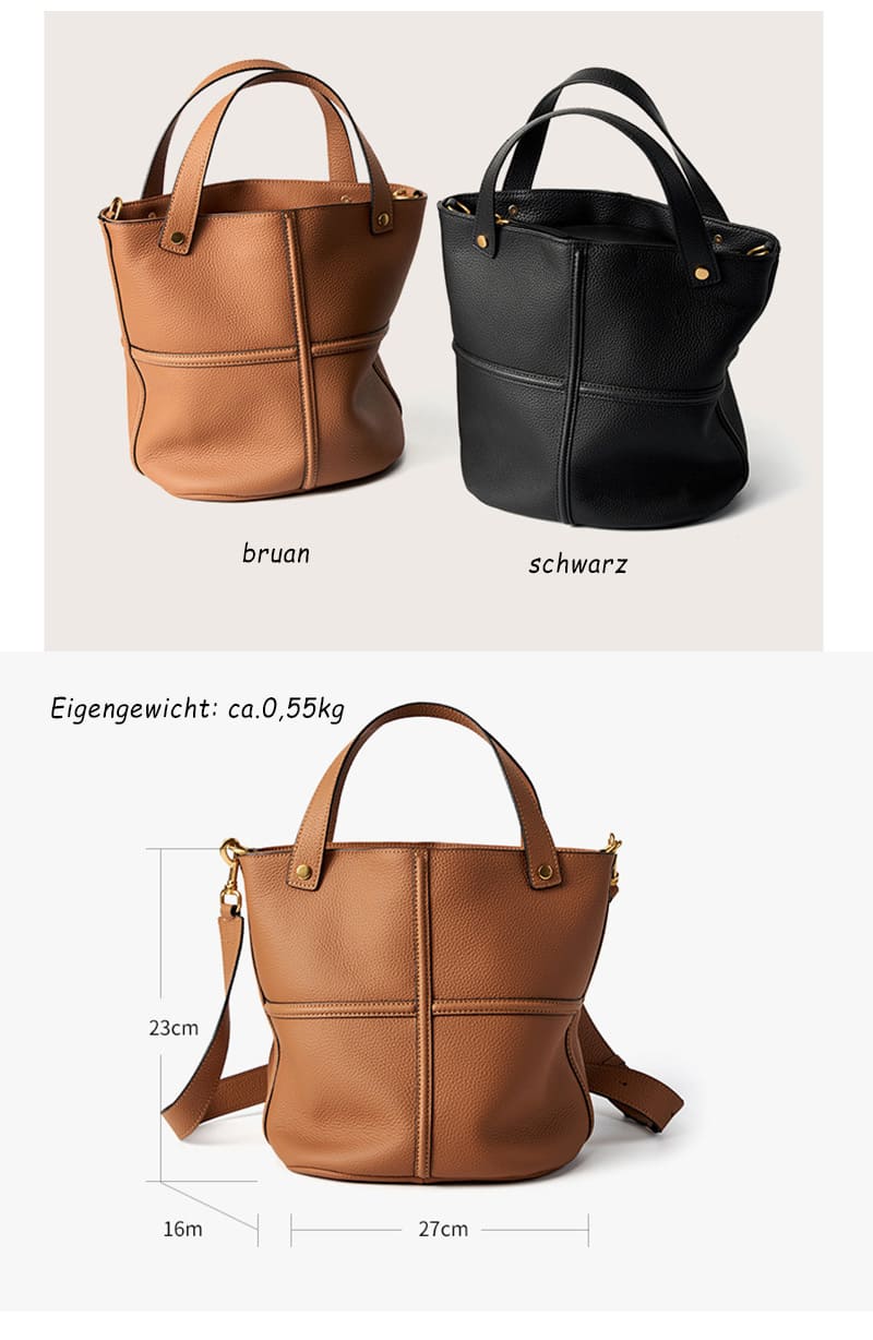 Damen Handtasche Mittelgroß Umhängetasche Leder modern mit Henkel