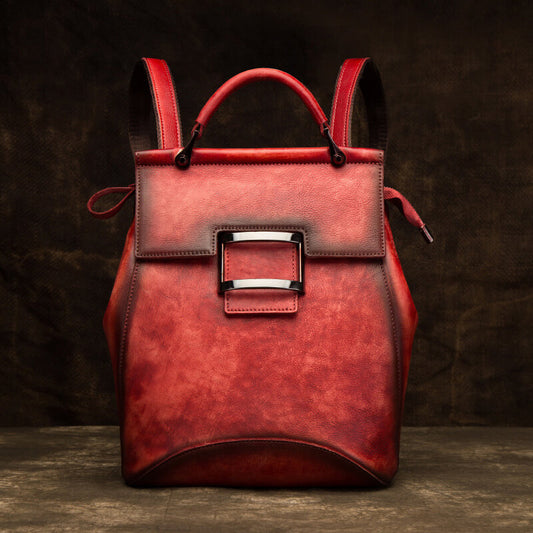 rucksack leder rot