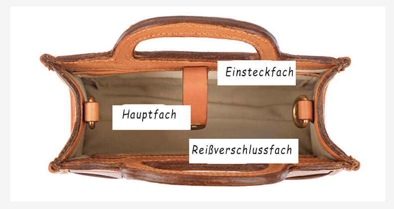 kleine Umhängetasche Damen geflochten Leder Vintage mit Henkel Handtasche