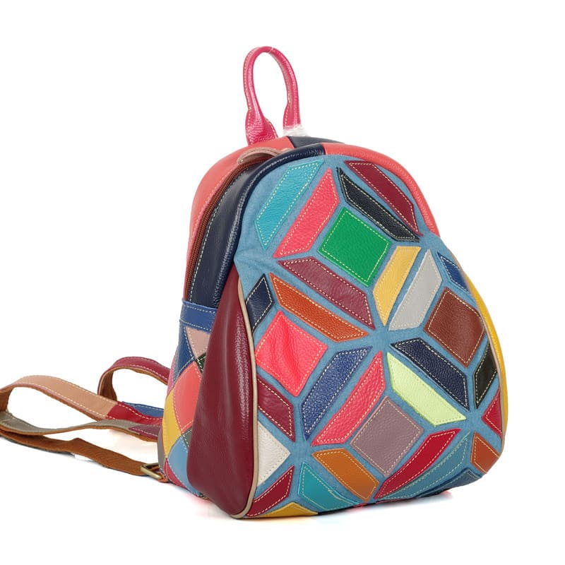 patchwork rucksack leder