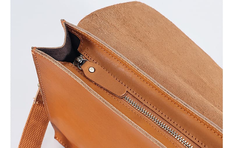 Damen Business Tasche mit Handgelenkschlaufe Leder Umhängetasche