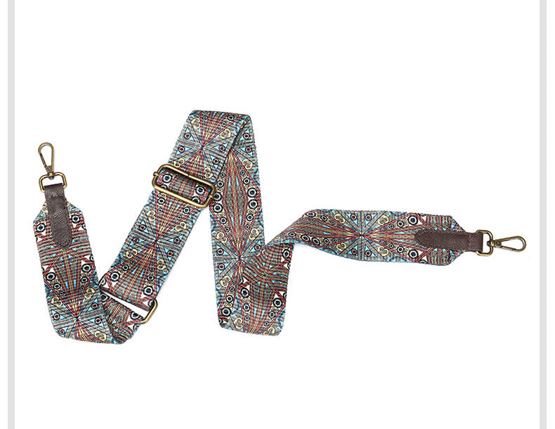 Retro Umhängetasche Damen Leder bunt mit breitem Band Ledertasche Patchwork