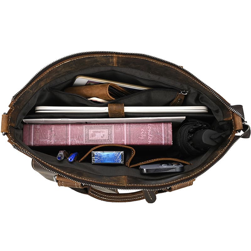 Retro Umhängetasche Herren Leder Vintage Businesstasche Aktentasche