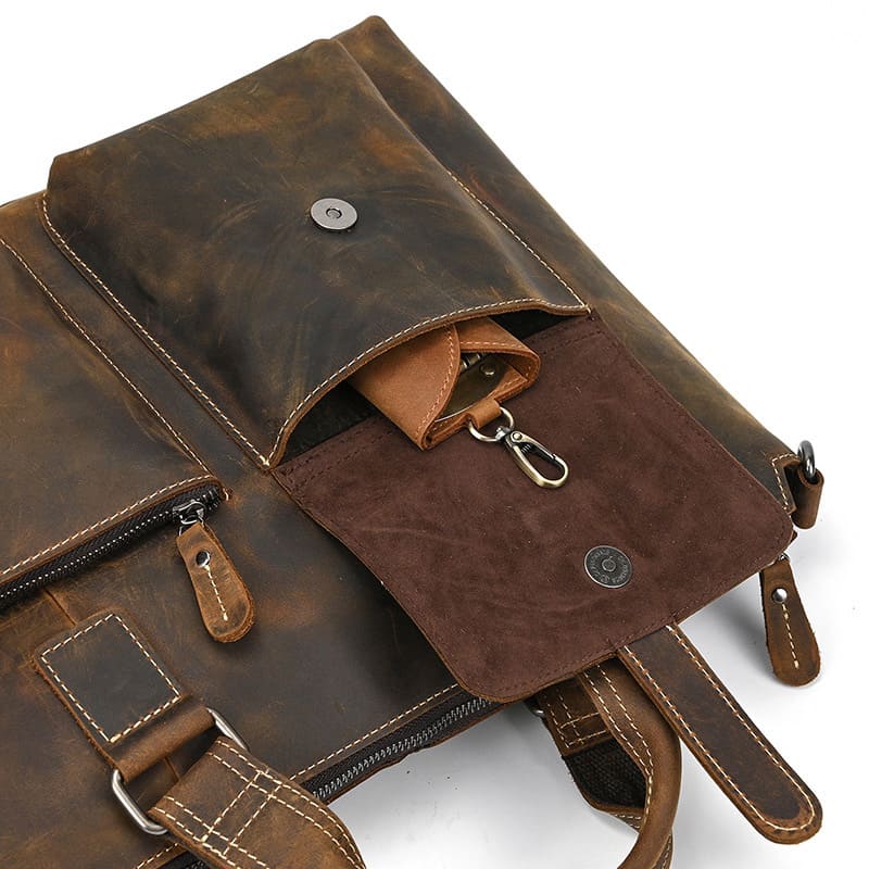 Retro Umhängetasche Herren Leder Vintage Businesstasche Aktentasche