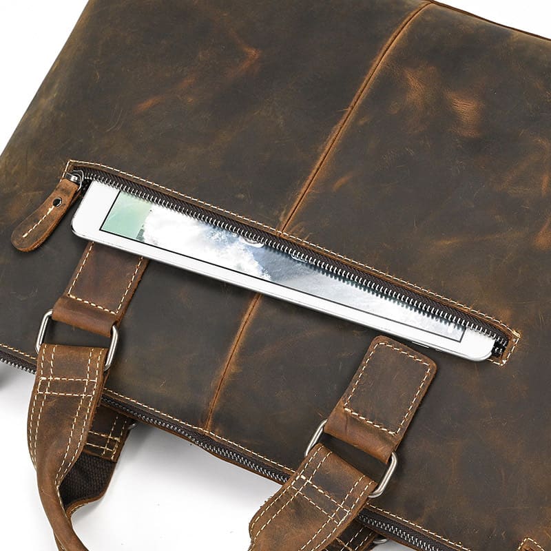 Retro Umhängetasche Herren Leder Vintage Businesstasche Aktentasche