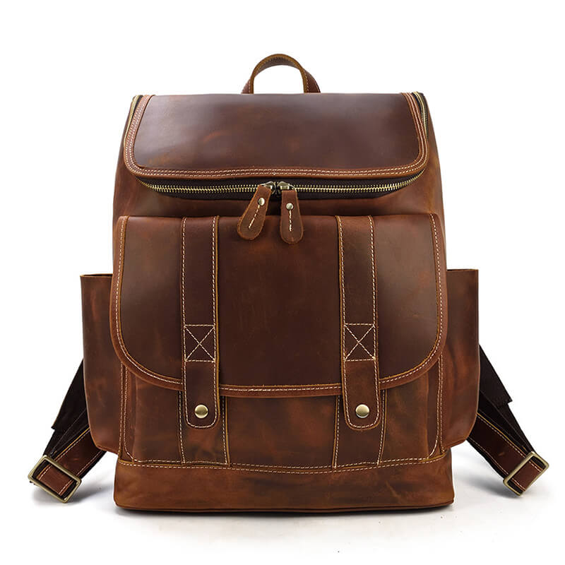 rucksack leder braun herren