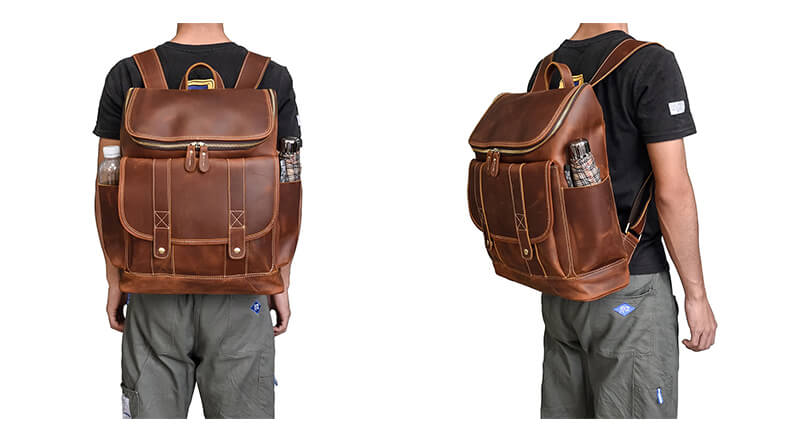 leder rucksack braun vintage