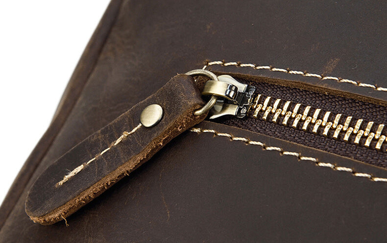 Retro hochwertig Lederrucksack Herren Leder Rucksack Reißverschluss Laptopfach