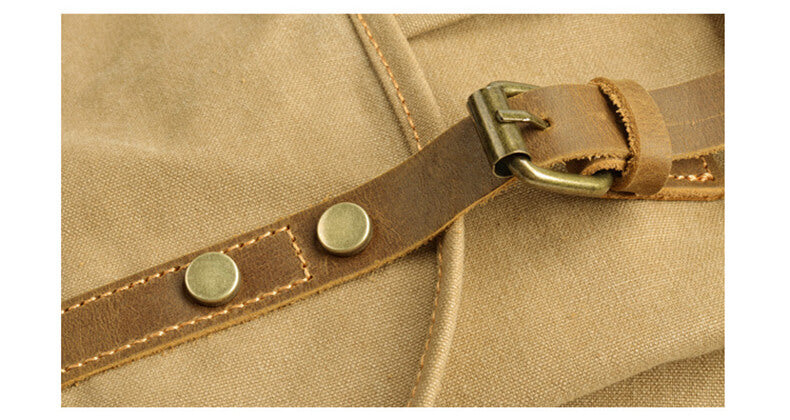 Rucksack Herren Canvas Kordelzug mit Laptopfach für Uni