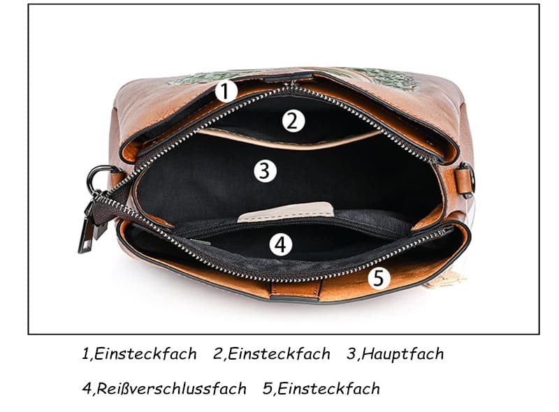 elegante Umhängetasche Damen Schultertasche Hirsch mit Beads Charm