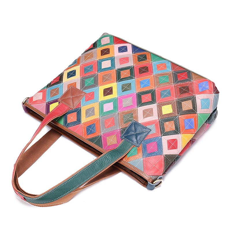 umhängetasche patchwork leder
