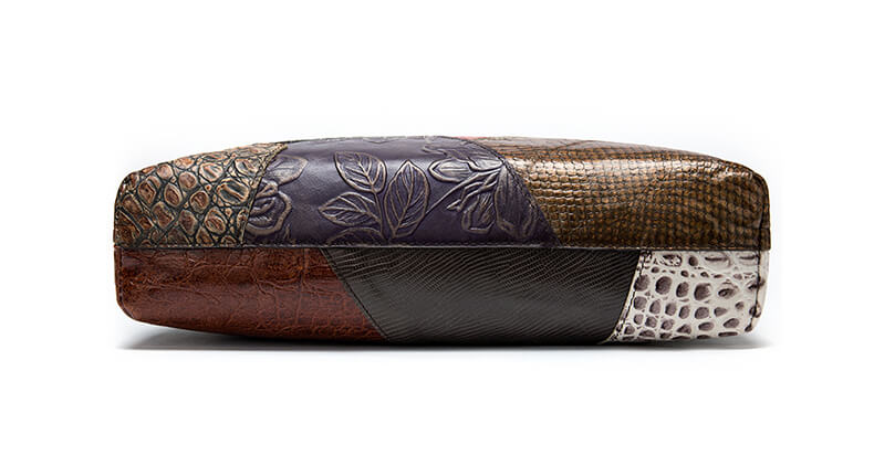 Schultertasche Damen bunt Leder groß Umhängetasche Vintage Ledertasche Patchwork