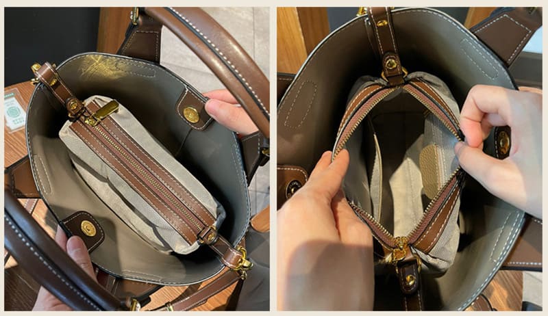 moderne Umhängetasche Damen Mittelgroß Leder mit Henkel Handtasche zum Umhängen