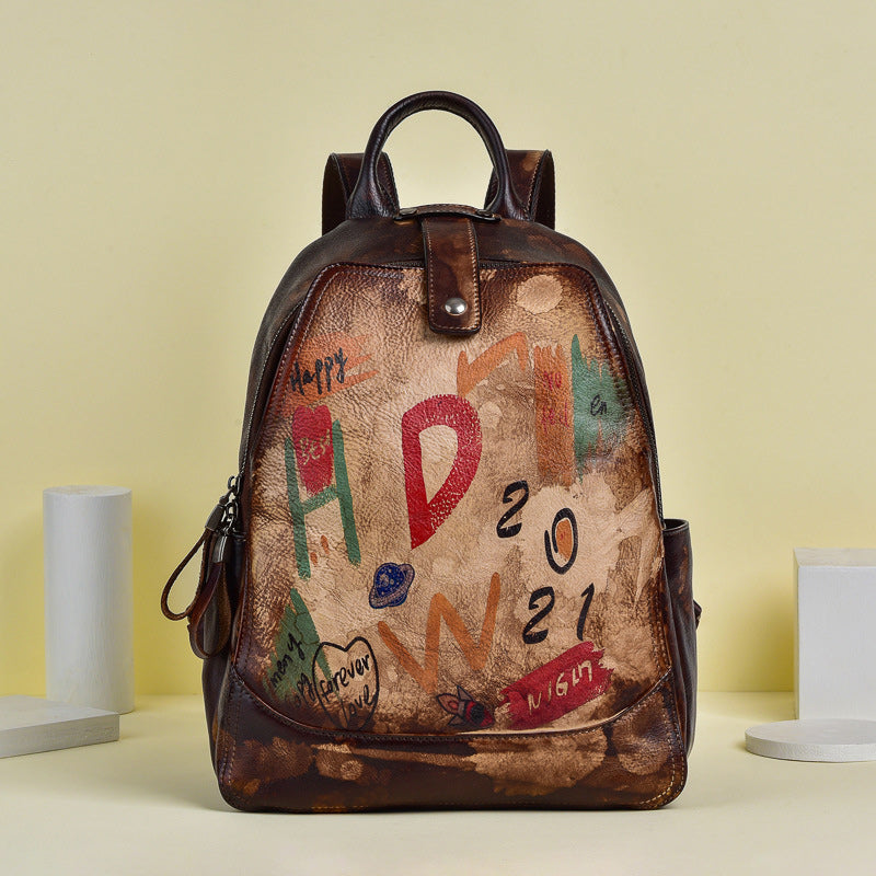 rucksack damen leder braun