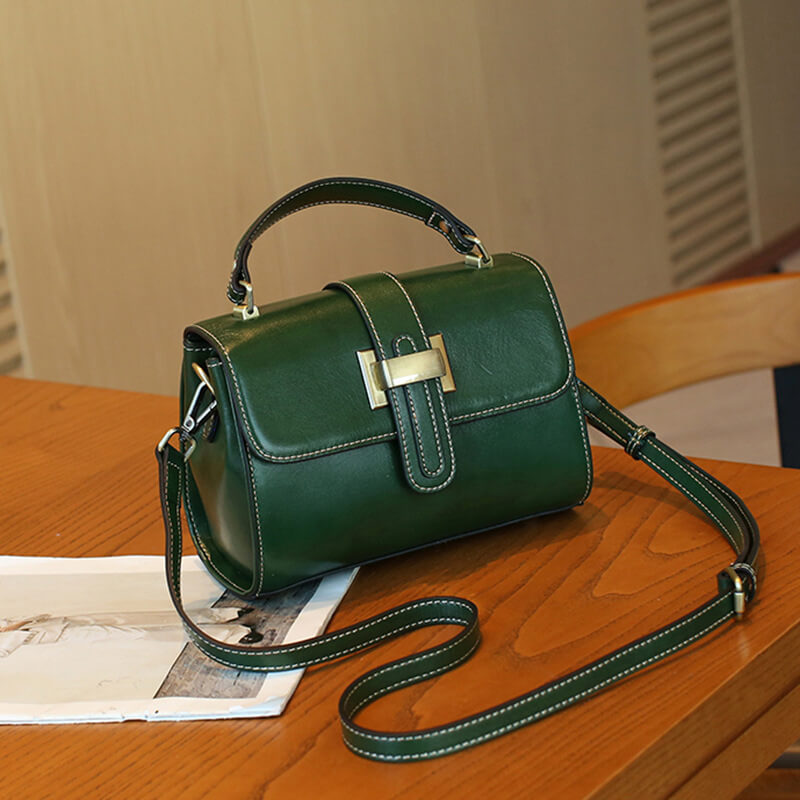 umhängetasche damen leder grün