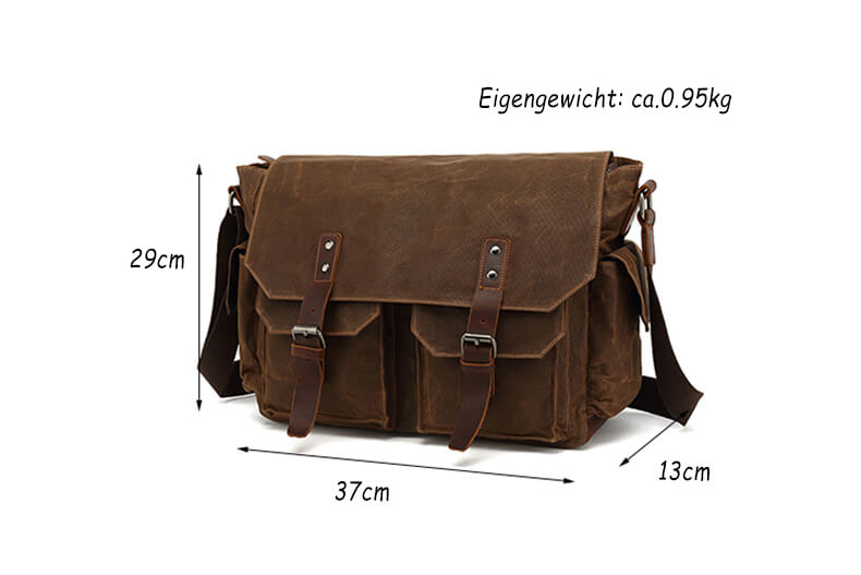 Umhängetasche gewachstes Canvas Vintage Tashce in 3 Farben