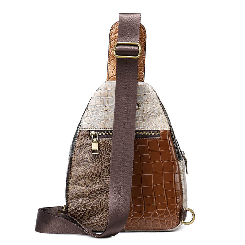 Vintage Brusttasche Damen Leder bunt Brustbeutel