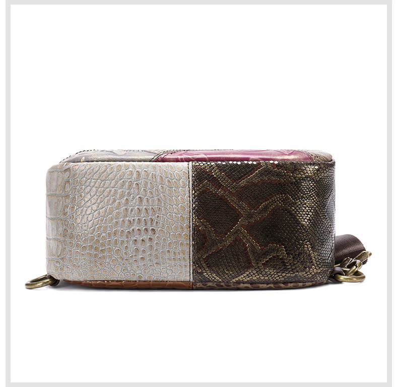 Vintage Brusttasche Damen Leder bunt Brustbeutel