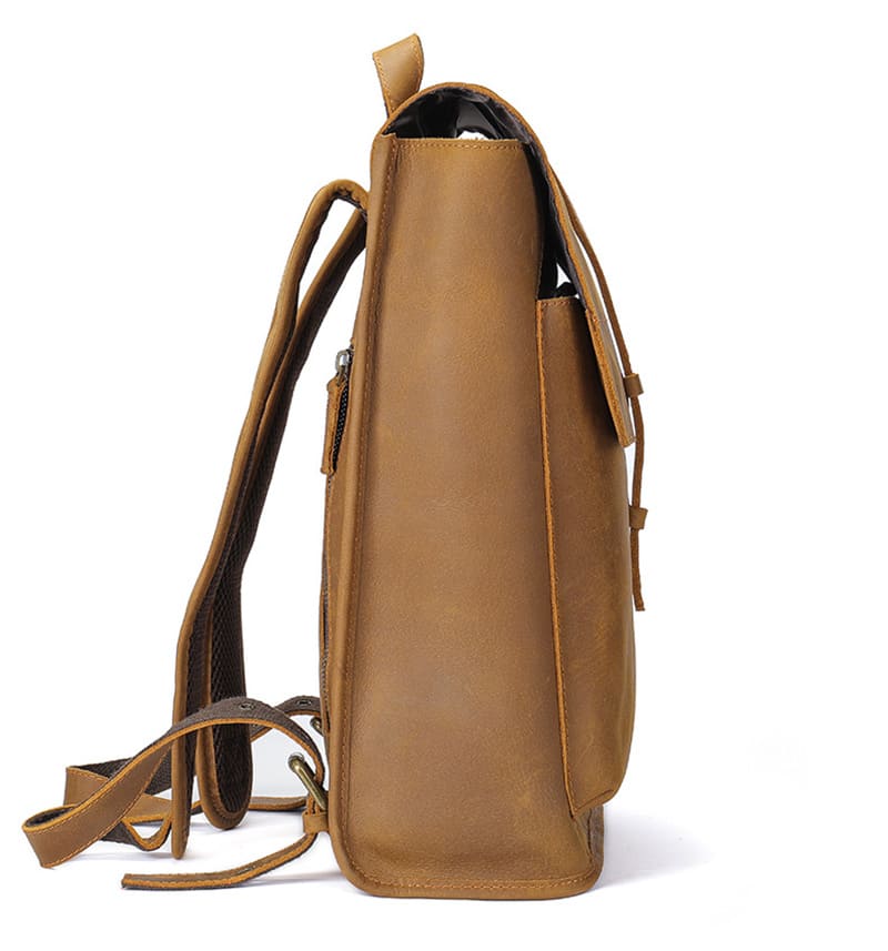 Vintage Business Herren Rucksack Leder mit Laptopfach Aktenrucksack für Arbeit