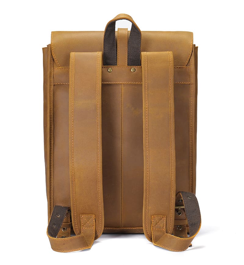 Vintage Business Herren Rucksack Leder mit Laptopfach Aktenrucksack für Arbeit