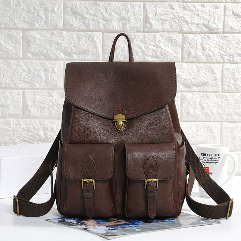 rucksack damen braun leder