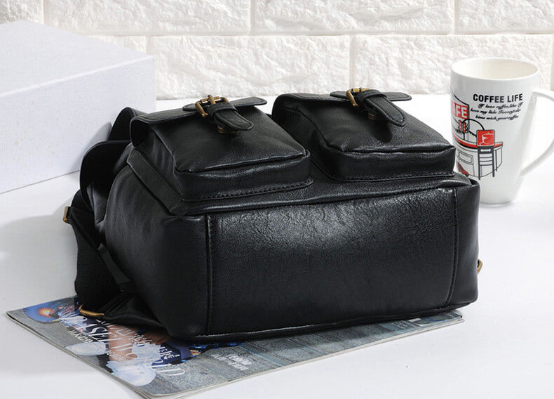 Vintage Damen Lederrucksack Alltag Rucksack Frauen Leder schwarz braun