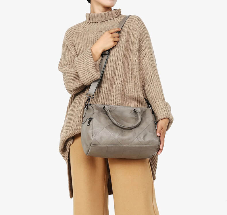 handtasche damen leder grau