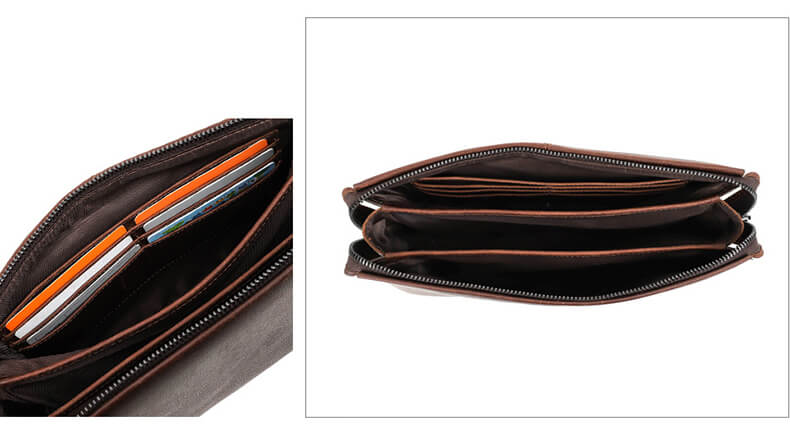 Vintage Herren Clutch Handtasche Leder braun mit Zahlenschloss