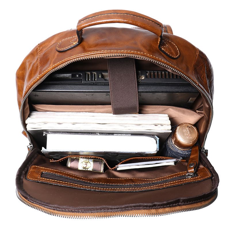 Vintage Herren Rucksack Leder mit Laptopfach für Business und Uni