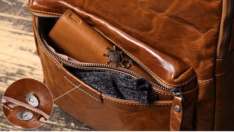 Vintage Herren Rucksack Leder mit Laptopfach für Business und Uni