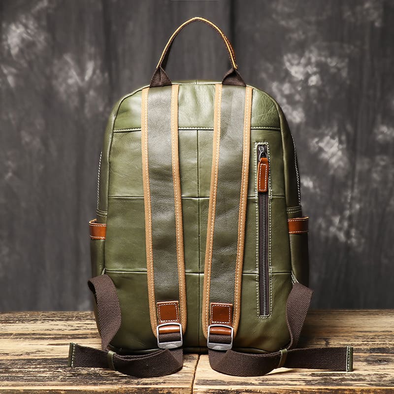 Vintage Herren Rucksack Leder mit Laptopfach für Uni und Reisen