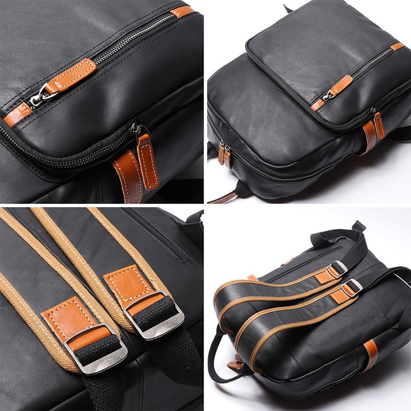 Vintage Herren Rucksack Leder mit Laptopfach für Uni und Reisen