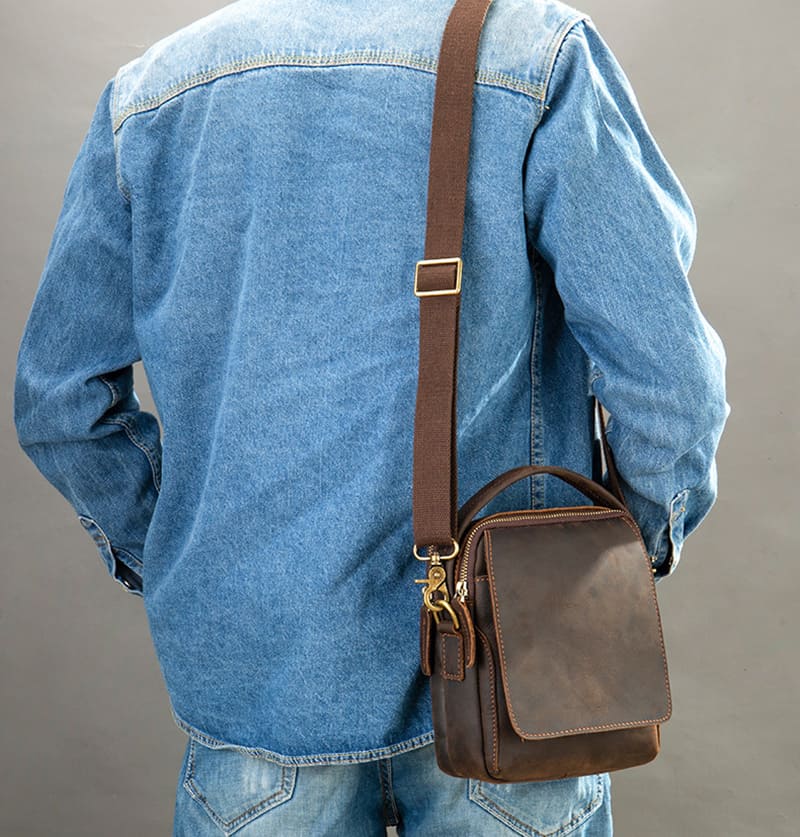 umhängetasche herren leder braun vintage